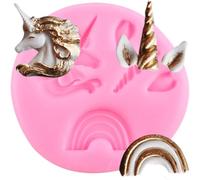 XMOLDNMS Unicorn Silicone Moulds Unicorn Horn Ears Rainbow Fondant Moulds Unicorn Mould for Cake Decorating Cupcake Topper Candy Chocolate Gum Paste Polymer Clay