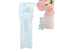XMoule En Silicone Lapin - Moule De Moulage En Forme D'animal De Pâques | Outil D'argile De Bougies De Bougies En Résine | Figurine De Lapin Réutilisable 3D, Artisanat De Bougies Parfumées À Faire