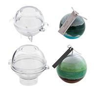 XMOX 2Pcs Sphere Round Ball Shaped Acrylic Candle Mold Simplicity Modern Soap Wax Molds DIY Candles Handmade Mould Hand Crafts for Home Wedding Dinner Party Decoration
