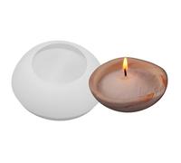 XMOX Mini Bowl Mold, Round Tray Silicone Molds for Plaster Cast Concrete Cement, Short Cup Resin Mold, Jewelry Container Plates Candle Holder Berry Dish for Home Decor DIY Craft (Irregularly Round)