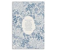 XMQQLL Slow Down You're Doing Fine Quote Poster, Billy Joel Vienna Lyrics Blue Canvas Wall Art, Rustic Botanical and Floral Print Painting, Daily Positive Affirmations Wall Decor 12x16in Unframed