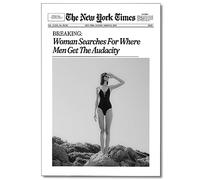 XMQQLL Trendy Hot Girl Canvas Wall Art, Vintage Black and White Posters for Room Aesthetic, Retro Magazine Headline Funny Quotes Print Picture, Girly Dorm Bar Cart Wall Decor 16x24in Unframed