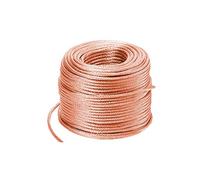 XMRISE Braided Copper Wire Drain Cable Electric Stranded Round Bare Spiral Flexible Grounding Lead conductive Conductors 10m,4#Diameter:2.8mm/0.11inch