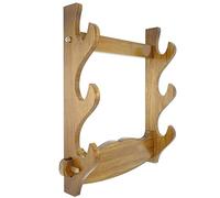 XMRISE Sword Holder Wall Mount Japanese Samurai Sword Display Stand Hanger Bracket Katana Wakizashi Tanto Wood,3Tier size