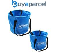 Faithfull Waterproof Collapsible Buckets 20L and 12L Plumbers Drain Down Buckets