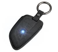 XMSCN Car Key Case, Suede Car Key Fob Case, for B-MW 1 Series 2 Series 3 4 Series 5 Series 6 Series X1 X2 X3 X4 X5 X5M X6 X6M GT M5 with Key Ring Keychain Holder (black)