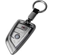 XMSCN Car Key Case, TPU Car Key Fob Case, for B-MW 1 Series 2 Series 3 4 Series 5 Series 6 Series X1 X2 X3 X4 X5 X5M X6 X6M GT M5 with Key Ring Smart Key Protector, 3-4 Buttons Car TPU Key Fob Case
