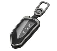 XMSCN Car Key Cover Case for Golf 8 Zinc Alloy Car Key Cover Cases fit for Golf 8 MK8 ID.3 ID.4 Cupra Skoda Octavia A8 SEAT Leon MK4 Formentor Tarraco 3 Button Car Key, with Keychain