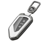 XMSCN Car Key Cover Case for Golf 8 Zinc Alloy Car Key Cover Cases fit for Golf 8 MK8 ID.3 ID.4 Cupra Skoda Octavia A8 SEAT Leon MK4 Formentor Tarraco 3 Button Car Key, with Keychain