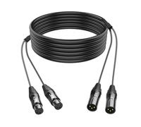 XMSJSIY 2 Channel XLR Audio Snake 3 Pin XLR Male to Female Splitter Microphone Recording Snake Cable Patch Cord for Live Stage, Recording,Studios -2M/6.5FT (2 Channel)