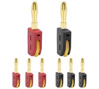 XMSJSIY 4mm Banana Plug 32A High Current Quick Connection Gold Plated Solderless Red & Black Banana Connector Electrical Test Instrument - 4 Pairs