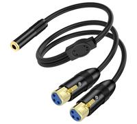 XMSJSIY 6.35mm TRS to Dual XLR Y Splitter Stereo Audio Cable 1/4" TRS Female to 2 XLR 3 Pin Female Microphone Patch Adapter Cord Replacement for Speaker Mic Guitar Mixer AMP - 0.5M/1.6FT