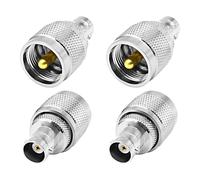 XMSJSIY BNC Female to SO239 PL259 UHF Male Coaxial Antennas Adapter - 4PCS | BNC to UHF RF Adapter Low Loss Coax Connector for Ham Radio/Wireless LAN Devices/RF Antennas - 4PCS