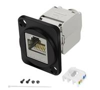 XMSJSIY CAT6A D-Type Panel Mount Connector Shielded RJ45 CAT6A Coupler Toolless Keystone Jack Snap-in Closure Module Patch Cable Network Ethernet Interface Adapter for Cat6/Cat5/Cat5e