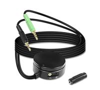 XMSJSIY Computer Speakers Headphones Audio Switch Volume Control Converter Over 3.5mm TRS Adjust Knob Controller Extension Cable-1.5M