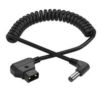 XMSJSIY D-Tap to DC 5.5×2.1mm Power Coiled Cable 15V D-Tap B-Tap Male to 5521 DC Male Right Angle Plug Adapter Spring Cord for Video Camera, DSLR-Monitor, DV Connector - 40CM/1.57INCH