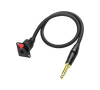 XMSJSIY D-Type 6.35mm 1/4" Female Panel Mount to 6.35mm Male Mono Connector Cable 1/4" Female Socket to 1/4 Inch TS Male Adapter Cord with Gold-Plated Speaker Headphone Extension Cable - 0.5M/1.6FT