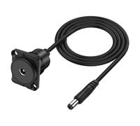 XMSJSIY D-Type DC 5.5mmx2.1mm Panel Mount Power Extension Cable DC5521 Female to Male Jack Plug Power Supply Adapter Connector Cord 12V 24V for Router Monitor LED Strip Light -1M/3.2FT (Black)