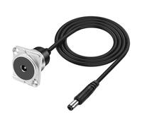 XMSJSIY D-Type DC 5.5mmx2.1mm Panel Mount Power Extension Cable DC5521 Female to Male Jack Plug Power Supply Adapter Connector Cord 12V 24V for Router Monitor LED Strip Light -1M/3.2FT (Silver)