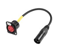 XMSJSIY D-Type XLR Female Panel Mount to Male Connector Microphone Cable | 3 Pin XLR Pass Through Cable Self-locking plug Microphone Extension Cord for Speaker, Mixer, Live Stage - 50CM/19.6INCH