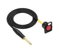 XMSJSIY D-Type XLR to 1/4" TRS Pass Through Cable 3Pin XLR Female Panel Mount to 6.35mm Male Stereo Balanced Microphone Audio Adapter Connector Cord for Pro Audio Installations - 1M/3.2FT