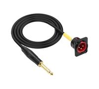 XMSJSIY D-Type XLR to 1/4" TRS Pass Through Cable 3Pin XLR Male Panel Mount to 6.35mm Male Stereo Balanced Microphone Audio Adapter Connector Cord for Pro Audio Installations - 1M/3.28FT