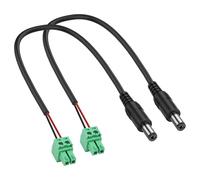 XMSJSIY DC 5.5 mm x 2.1 mm to Phoenix Terminal Adapter Cable DC 5521 to 15EDGK 2-Pole 3.81mm/0.15inch Pitch Circuit Board PCB Screw Terminal Block for CCTV Security Camera - 30CM/11.8inch (Male)