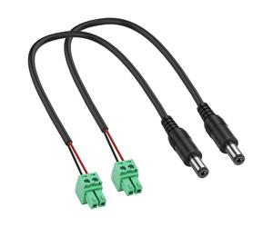 XMSJSIY DC 5.5 mm x 2.1 mm to Phoenix Terminal Adapter Cable DC 5521 to 15EDGK 2-Pole 3.81mm/0.15inch Pitch Circuit Board PCB Screw Terminal Block for CCTV Security Camera - 30CM/11.8inch (Male)