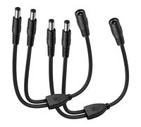 XMSJSIY DC 5.5mm x 2.5mm Power Cable Splitter Adapter 18AWG 12V DC 5525 Female to Dual Male Y Cable Extension Cord for Security Camera,LED Strip Light,Monitor,DVR - 2PCS - 25CM / 9.84Inch