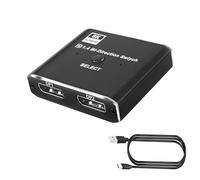 XMSJSIY DisplayPort Switch 8K Bi-directional DP Switcher 1 in 2 out / 2 in 1 out High Speed Splitter DP Switch Converter Use DP Version 2.1 Cable Supports 8K@60Hz for Monitor Laptop HDTV