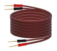 XMSJSIY Flex Pin Banana Speaker Cable 14AWG HiFi Audio OFC Braided Banana Terminal Binding Post Gold-Plate Connector Loudspeaker Audio Speaker Wire for Amplifier Sound System - 2M/6.56FT