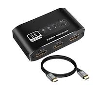 XMSJSIY HDMI Switch 3 in 1 out 48Gbps 3 Port HDMI 2.1 Switch Splitter Selector with Cable Support 4K 120Hz 8K 60Hz for HDTV PS5 DVD Projector