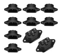XMSJSIY IEC320 C14 Panel Mount AC Power Plug Adapter 250V 10A C14 Male 3Pin Power Socket Connector 3 Pin Terminals Chassis Panel IEC C14 Inlet Module Power Socket Straight -10 PCS