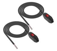 XMSJSIY Inline On/Off Switch Cable with Red LED ON/Off Push Button 3A 12V 24V Rocker Switch Extension Cord Cable for LED Lamp, Light Strips - 0.7M/2.29 FT - 2PCS