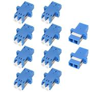 XMSJSIY LC Fiber Optic Connector Coupler Female to Female Adapter Duplex Single Mode LC/UPC Coupler Fiber Optic Connectors Extend for Network Internet -10 PCS