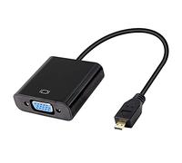 XMSJSIY Micro HDMI to VGA Audio Adapter Converter 1080p Full HD Micro HDMI Male to VGA Female for Desktop Monitors