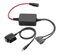 XMSJSIY OBD OBD2 to USB Power Cable 12V 24V 36V 16 Pin OBD2 Male to 12V 6A 5521 DC/5V 2.5A Dual USB Female Charging Adapter Cables with Switch Button and Step Down Power Box-1.2M/3.9FT