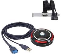 XMSJSIY PC Switch External Computer Power Button Desktop Computer Power Boot + Reset Switch 15pin VGA + USB Motherboard On/Off Button with 2 USB Ports and 3.5mm AUX Audio Ports