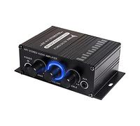 XMSJSIY Power Amplifier 12V HiFi Stereo Audio Amplifier 2 Channel HiFi Bass Audio Subwoofer Amp AUX Input for Cars CD DVD MP3 Player Speakers