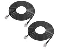 XMSJSIY RJ12 6P6C Extension Cable Phone Cord Male to Male Straight Wired Pro Grade Data and Voice Telephone Line for Landline,Telephone,Modem,Fax and More - 3M/9.8FT 2 PCS