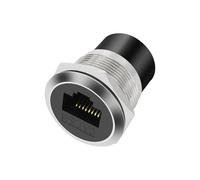 XMSJSIY RJ45 CAT6A Panel Mount Adapter Threaded Fixed Mount Coupler | CAT6A Ethernet Female to Female Coupler Pass-Through Connector CAT6/CAT5E 8P8C Network Socket LAN