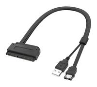XMSJSIY SATA 22Pin to e-SATA Hard Disk Drive with USB Power Cable | SATA to e-SATA Cable Data Transfer for HDD SSD BLU-RAY DVD CD-ROM DVD + RW Devices - 45CM/17.7INCH