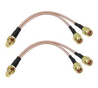 XMSJSIY SMA Y Splitter Cable SMA Female to Dual Male Coaxial RG316 Extension Lead Cable Adapter for GSM/GPRS/WiFi Network Card Module -15CM - 2pcs