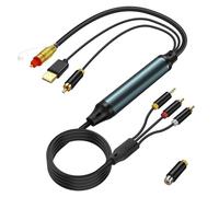 XMSJSIY SPDIF Fiber Optical Coaxial to RCA 3.5mm AUX Audio Cable Converter Adapter Digital to Analog Audio Converter with USB Power Cable for TV PS4 Xbox DVD -2M/6.5FT
