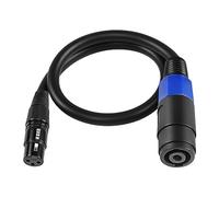 XMSJSIY Speakon Plug Female to XLR 3Pin Female Speaker Audio Jack Extension | Cable Microphone Mic Wire with Twist Lock for Amplifier Pro DJ PA Stage -0.5M/1.6FT