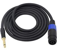 XMSJSIY Speakon to 1/4" Mono Speaker Cable, 6.35mm TS Plug to Speakon Female Speaker Wire 14AWG Audio Amplifier Connection Cord with Twist Lock for DJ/PA - 2M/6.56FT