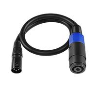 XMSJSIY Speakon to XLR Cable Audio Jack Speakon Plug Female to XLR 3 Pin Male Speaker Extension Cable Mic Wire with Twist Lock for Amplifier Pro DJ PA Stage -0.5M (Speakon Female to XLR Male)