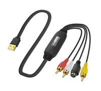 XMSJSIY USB 2.0 Audio Video Capture Card with S-Video RCA to USB Digital Grabber Recorder CVBS VHS VCR to Digital Converter for DVD Player, Laptop, PC, Tape Recording