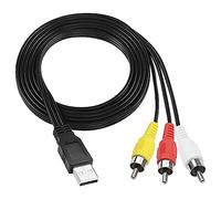 XMSJSIY USB 2.0 to RCA Cable - 1.5m (USB A Male to 3 RCA Male) Video Audio AV Composite Capture Card Splitter Adapter for TV/PC