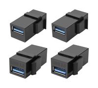 XMSJSIY USB 3.0 Keystone Adapter Jack Inserts Coupler 5Gbps - 4PCS (Black)